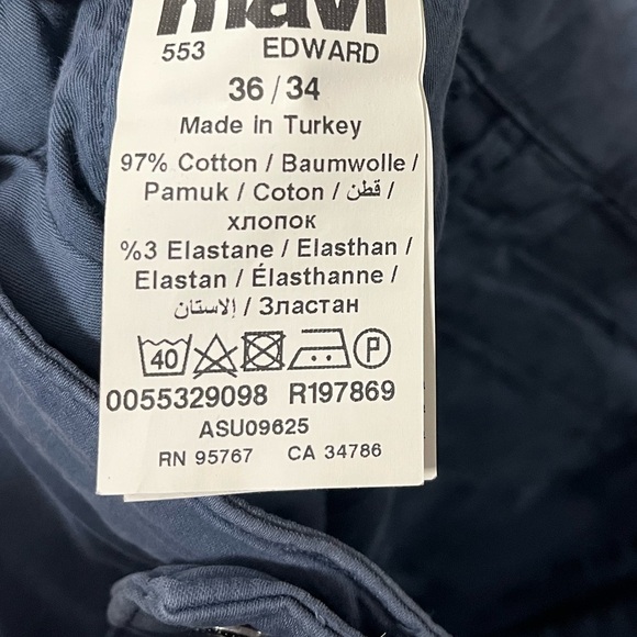 Mavi Edward Slim Straight Leg Chino Pants Vintage Indigo Sateen Twill 36 x 34 - Picture 8 of 8